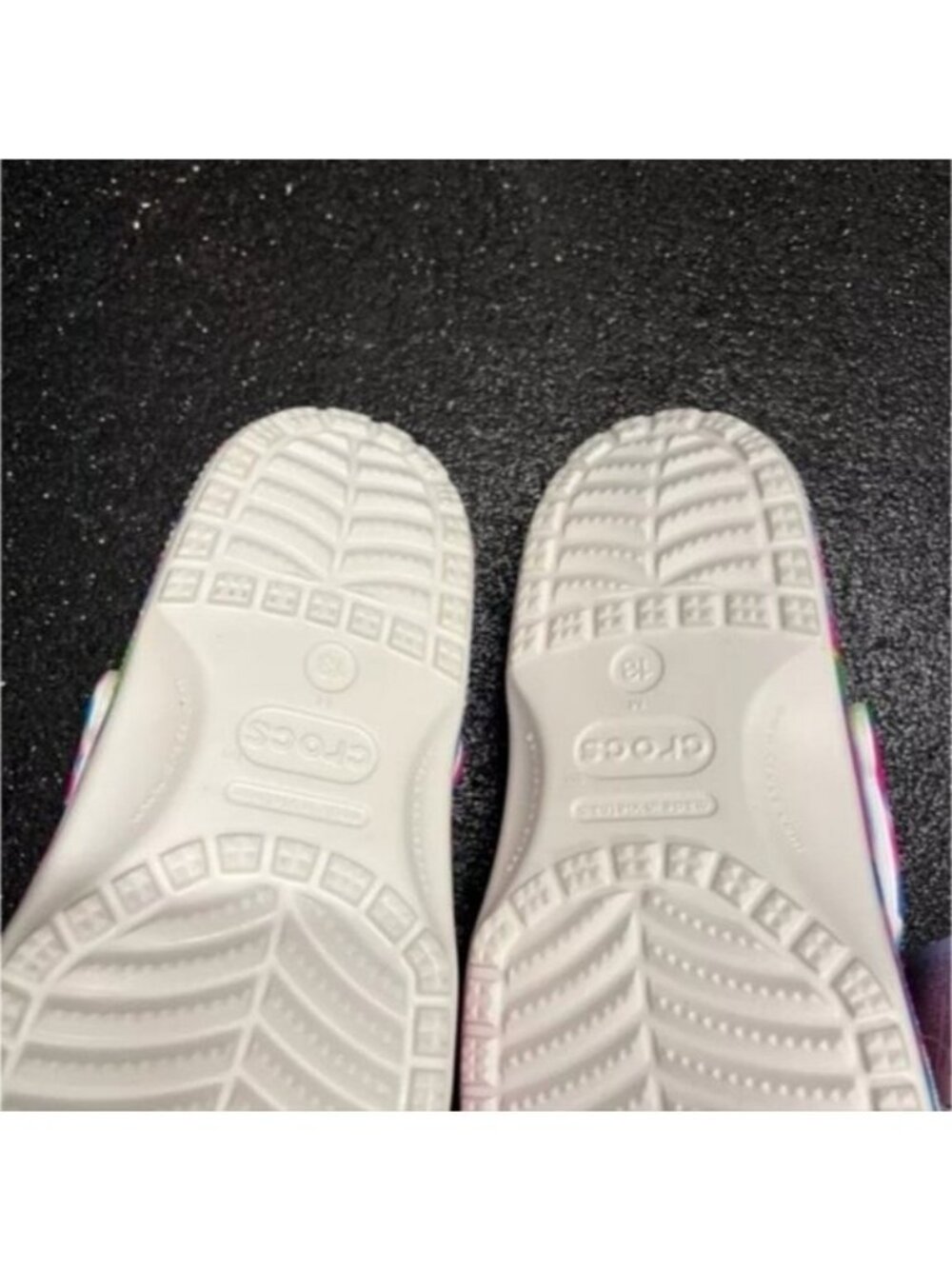 Crocs Sandals Clog Shoes Men's 13 Pink Rainbow Solarized Classic All over 062026 - Picture 6 of 9